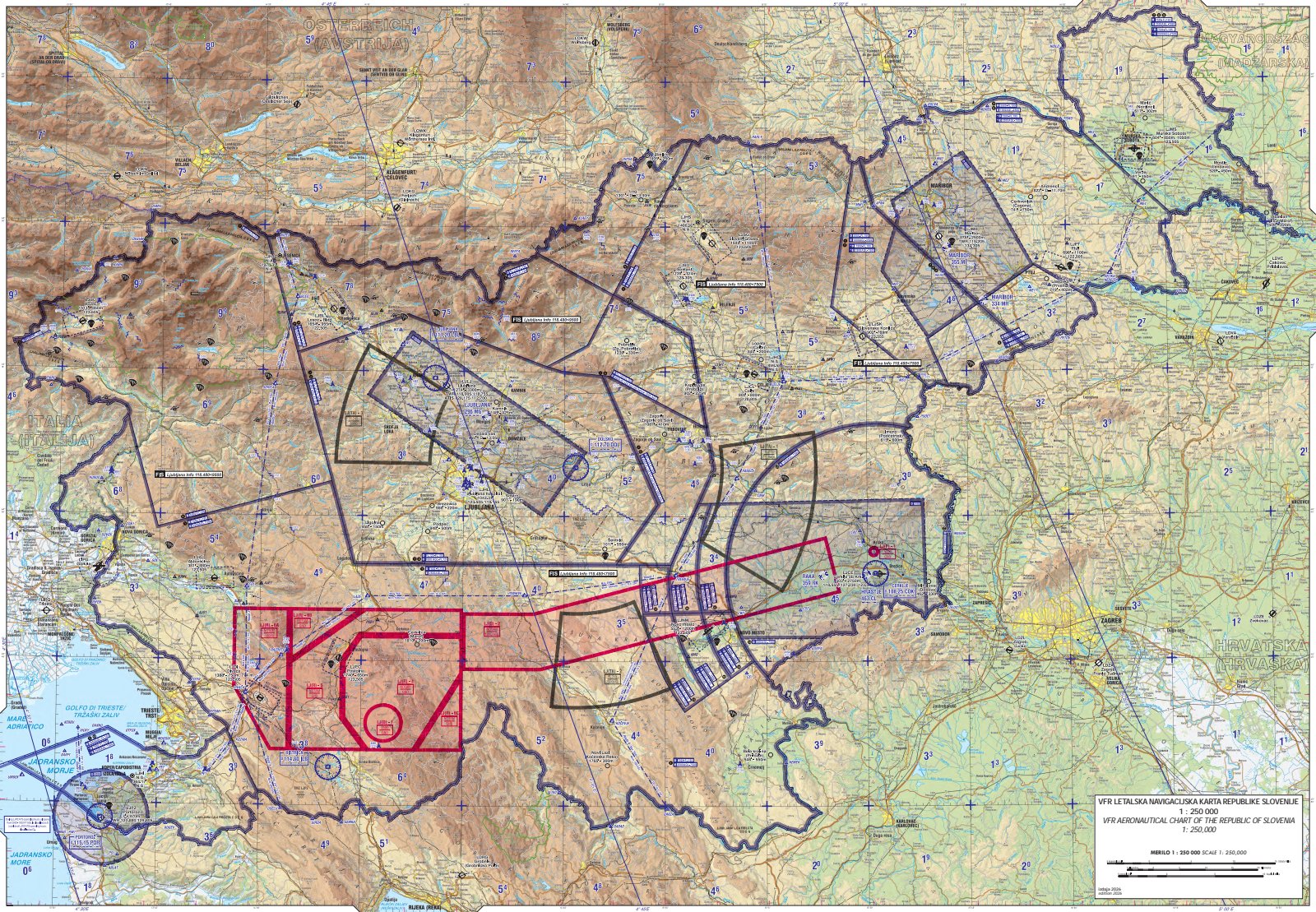 VFR letalska navigacijska karta Republike Slovenije